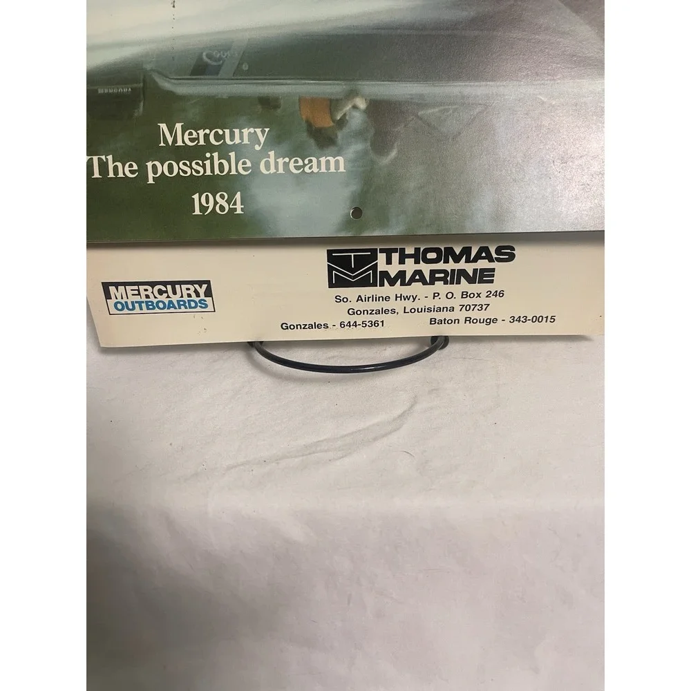 Vintage mercury outboards dealership calendar Of 1984 Thomas Marine Gonzales LA